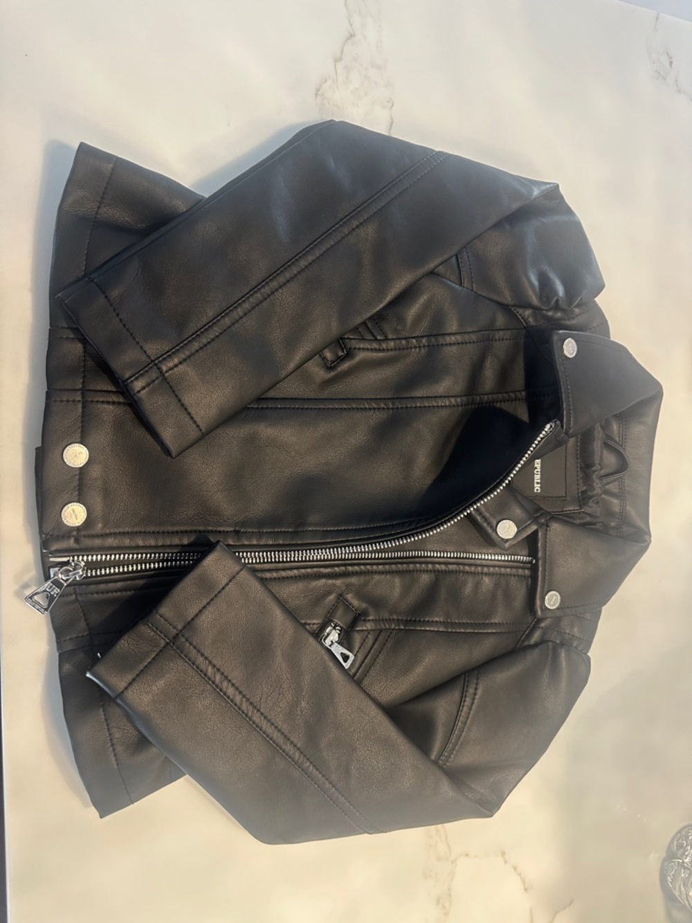 Urban Republic Black Faux Leather Moto Jacket